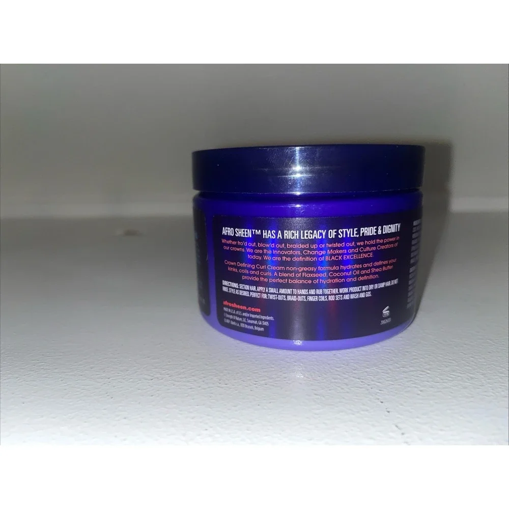 Afro Sheen Crown Defining Curl‎ Hair Styling Cream 12 oz, Defines And Hydrates
